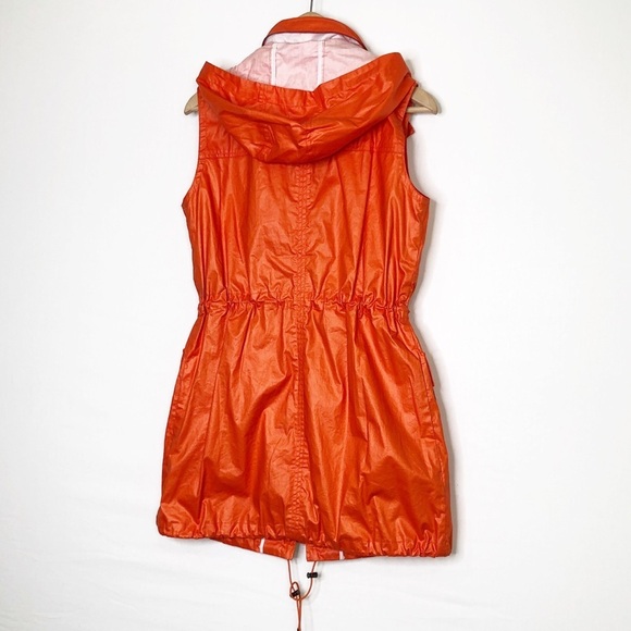 Tyler Boe Orange rain, slicker zip snap front hooded vest - Picture 6 of 9